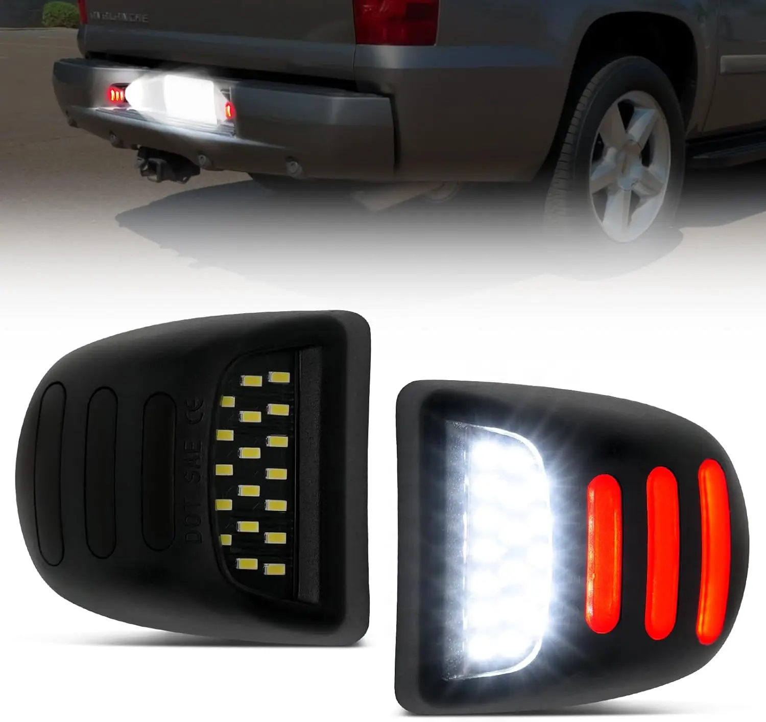 

OLED Neon LED License Plate Light Tag Lamp Assembly Replacement For Escalade Chevy Silverado Tahoe Suburban GMC Sierra 1500 2500