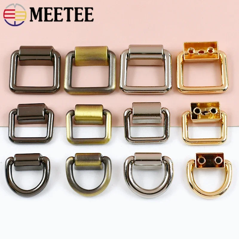 

5/10Pcs 15/16/19mm Square Metal Buckles Bag Side Clip Screw D Ring Handle Connect Clasp Handbag Strap Hanger Hook Belt Accessory