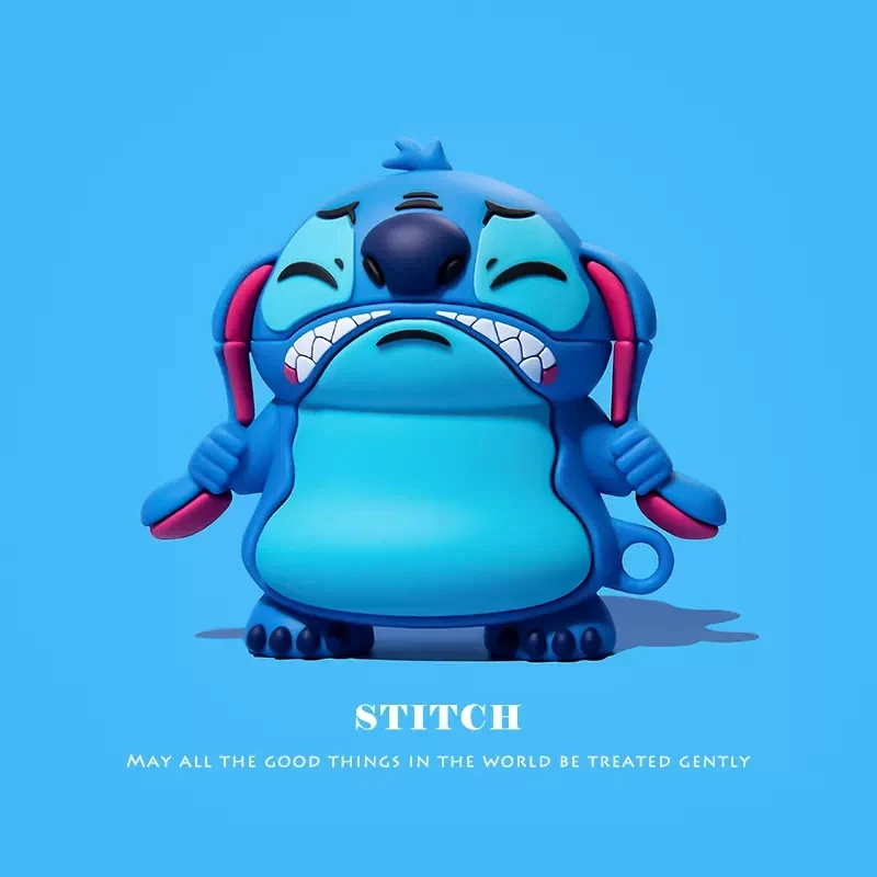 For Airpods 1 2 3 Pro Pro 2 Stitch with closed eyes Silicone Earphone Case Accessories Cover