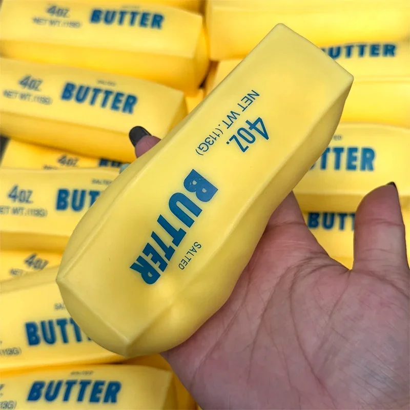 Butter Stick Squishy Stress Ball Fidget Toy Crunchy Squeeze Toy Round Blocks Filled ASMR Anti Stress Release Hand Relax Gift Toy view 2