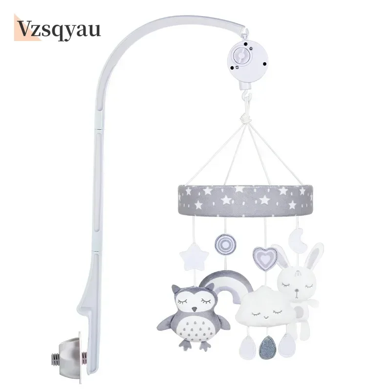 Novo sino de cama de bebê estilo nórdico dos desenhos animados animal móvel chocalhos brinquedo 0-12 meses carrossel berço titular acessórios para presentes recém-nascidos
