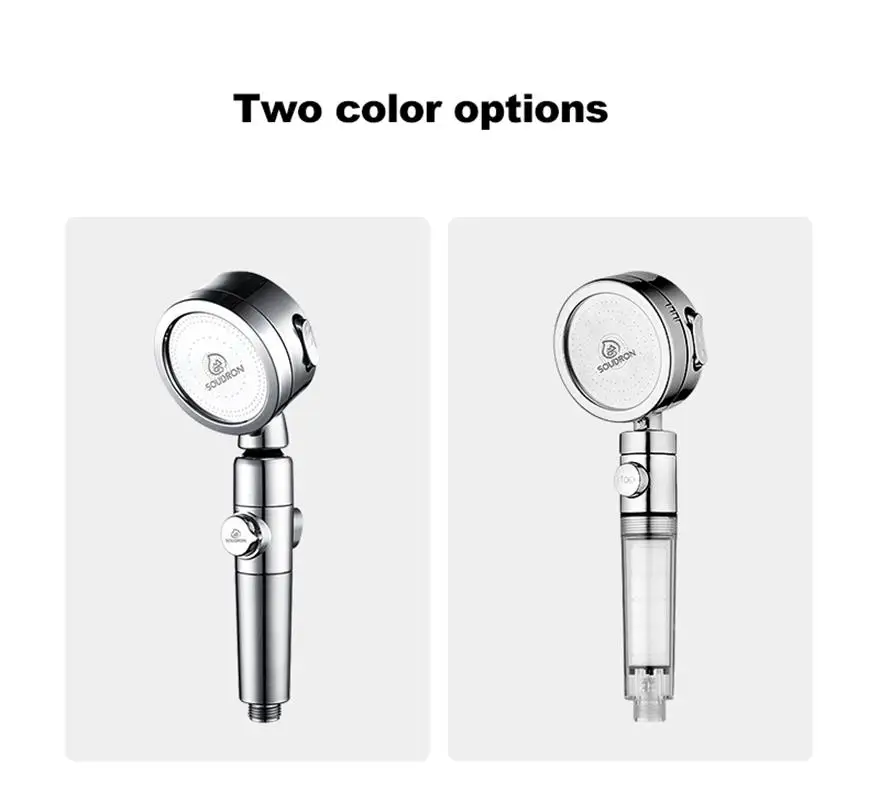 رأس دش محمول باليد بثلاث سرعات، رأس دش عالي الضغط موفر للمياه بنقرة واحدة، دش بالرش