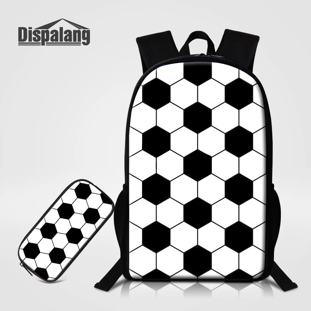 

Men Fashion Backpack 16 Inch 600D Polyester School Bags For Student Basketball Football Pattern Schoolbag With Pen Box For Boys