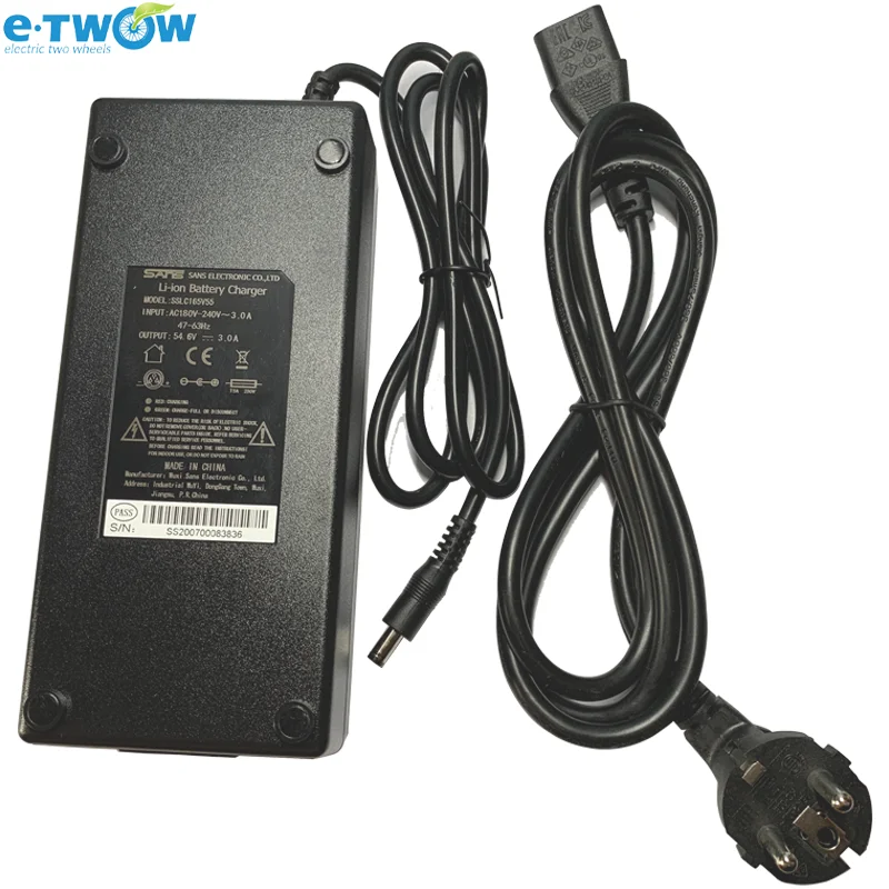 Original ETWOW 48V GT Charger with EU Plug Input AC180V-240V Output 54.6V3.0A for E-TWOW Electric Scooter GT SE 2020 2019