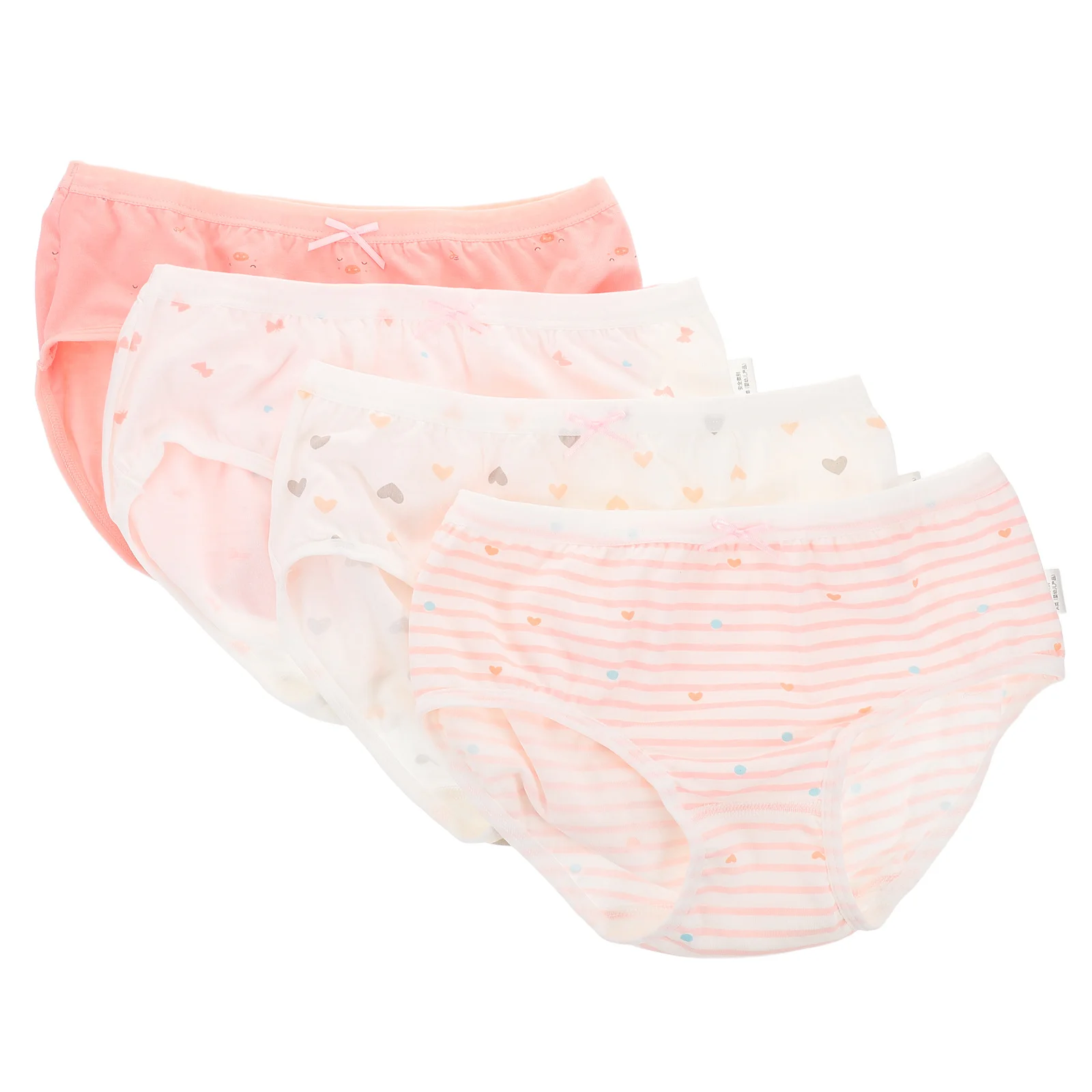 

4Pcs Girls Cotton Underwear Soft Breathable Briefs Adorable Designs Elastic Waistband Comfortable Fit for Daily Wear 26x20cm