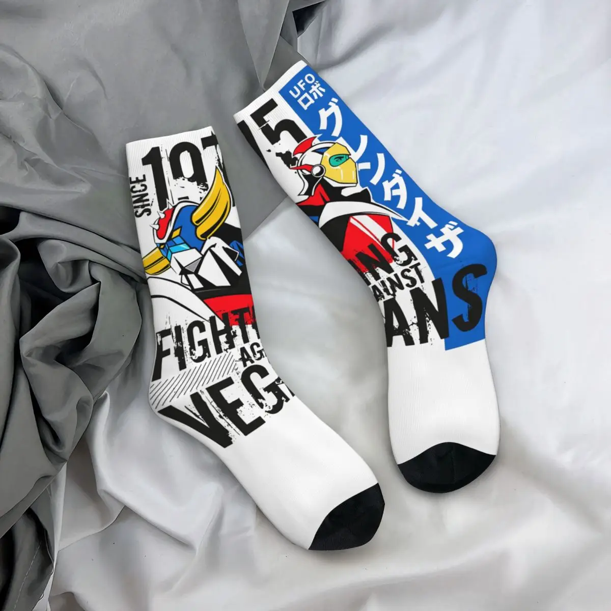 UFO Robot Grendizer Grendizer And Actarus Men Women Socks Outdoor Novelty Spring Summer Autumn Winter Stockings Gift