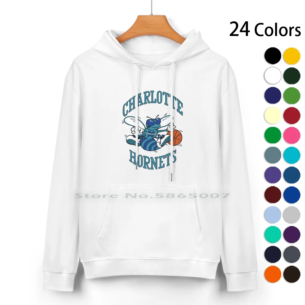 Hornets City Pure Cotton Hoodie Sweater 24 Colors City 100% Cotton Hooded Sweatshirt For Women Men Unisex Gifts Heat Transfer