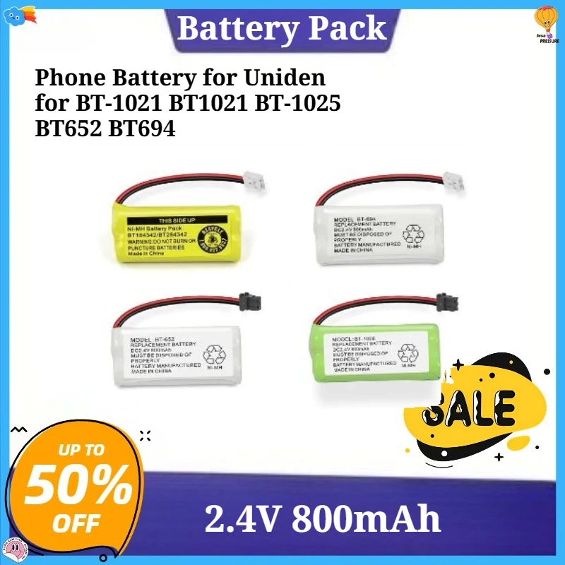 

2.4V 800mAh Ni-MH Cordless Phone Battery for Uniden for BT-1021 BT1021 BT-1025 BT652 BT694 BT166342 BT-1008 BT-1016 BT1016 20pcs