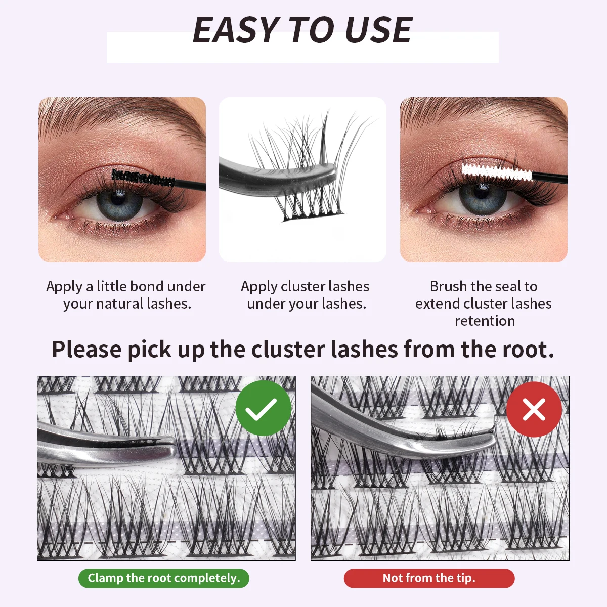 MAGEFY-Kit d'extension de cils individuels, grappes de bricolage, liaison et joint de cils, dissolvant de colle, accessoires de colle, 120