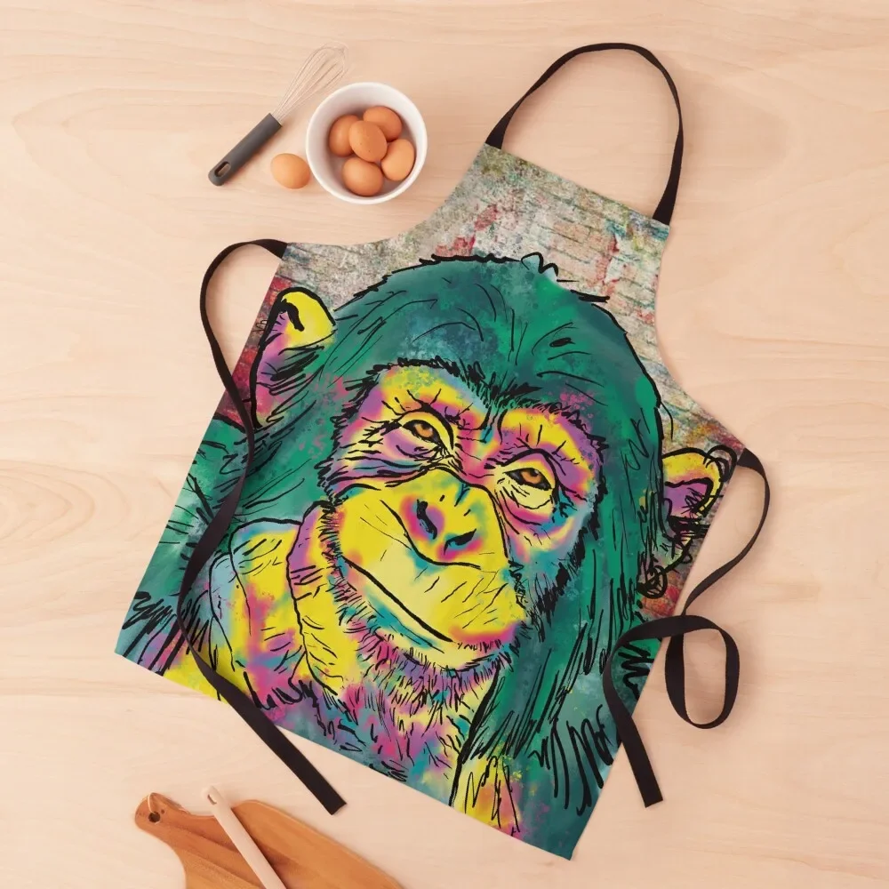 

Graffiti Monkey Painting, Monkey Art, Animal Art Apron japanese style For Man Haircut Ladies Apron