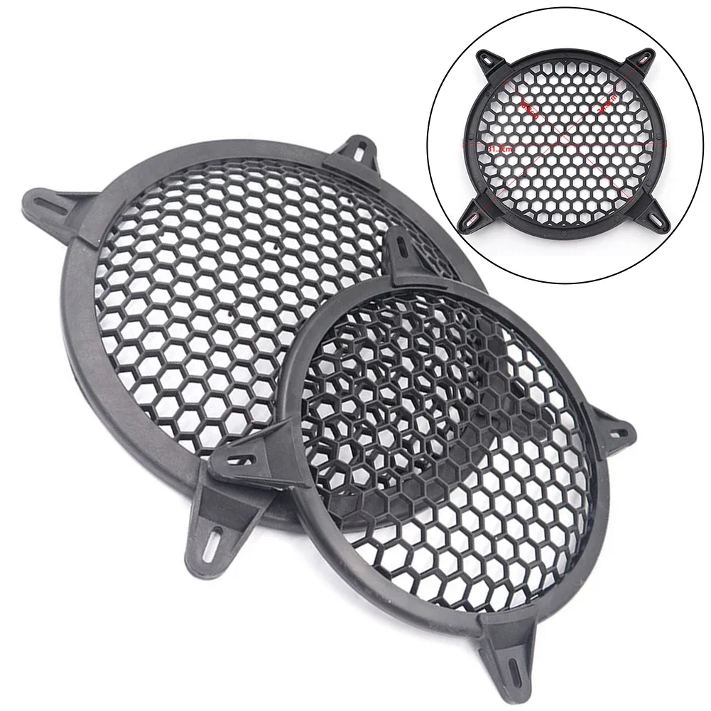 2pcs 12 Inches Black Plastic Car Audio Speaker Sub Woofer Grille Guard Protector Cover Mesh Round Car Subwoofer Speaker Cover