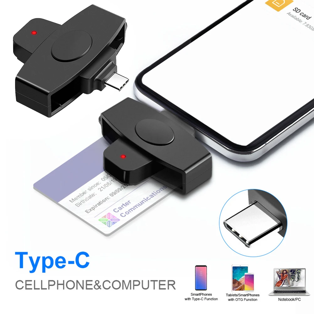 

Card Reader Adapter Portable SIM IC Card Reader Bank Tax Declaration Accessories Support for Windows for OS