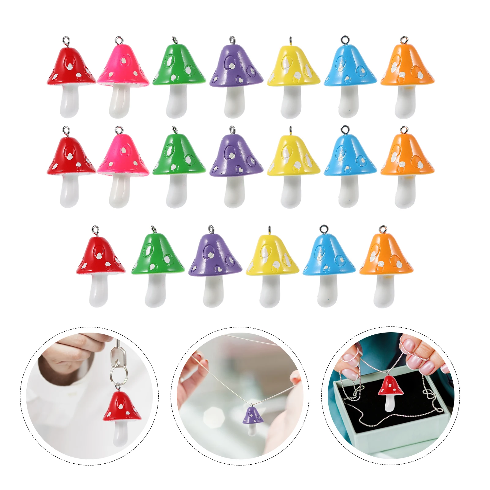 

Colorful Mushroom Creative Pendants Resin Decorative nament Decorative Pendants Creative Necklace Jewelry Accessories