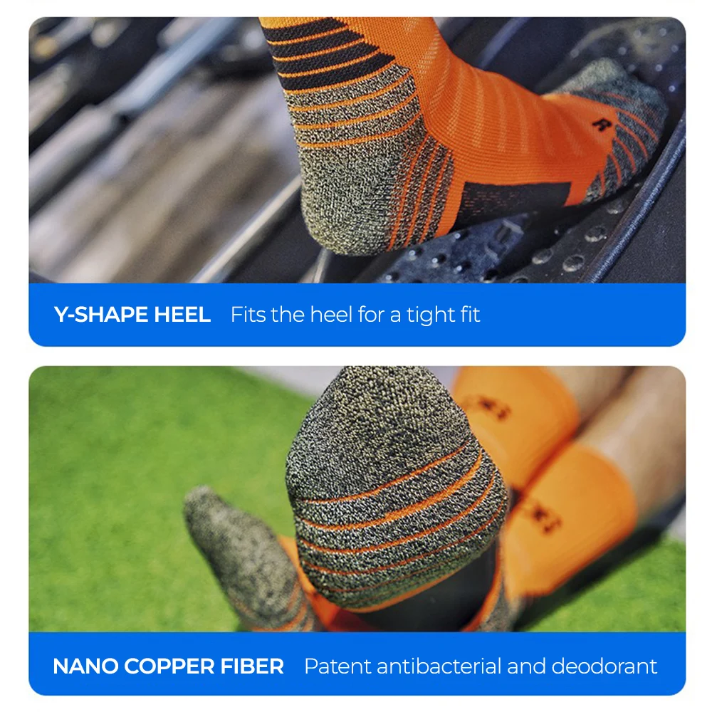 Nano Copper Deodorant Antibacterial Sports Socks for Men Compression MTB Cycling Bicycle Running Basketball Climbing Sock Summer