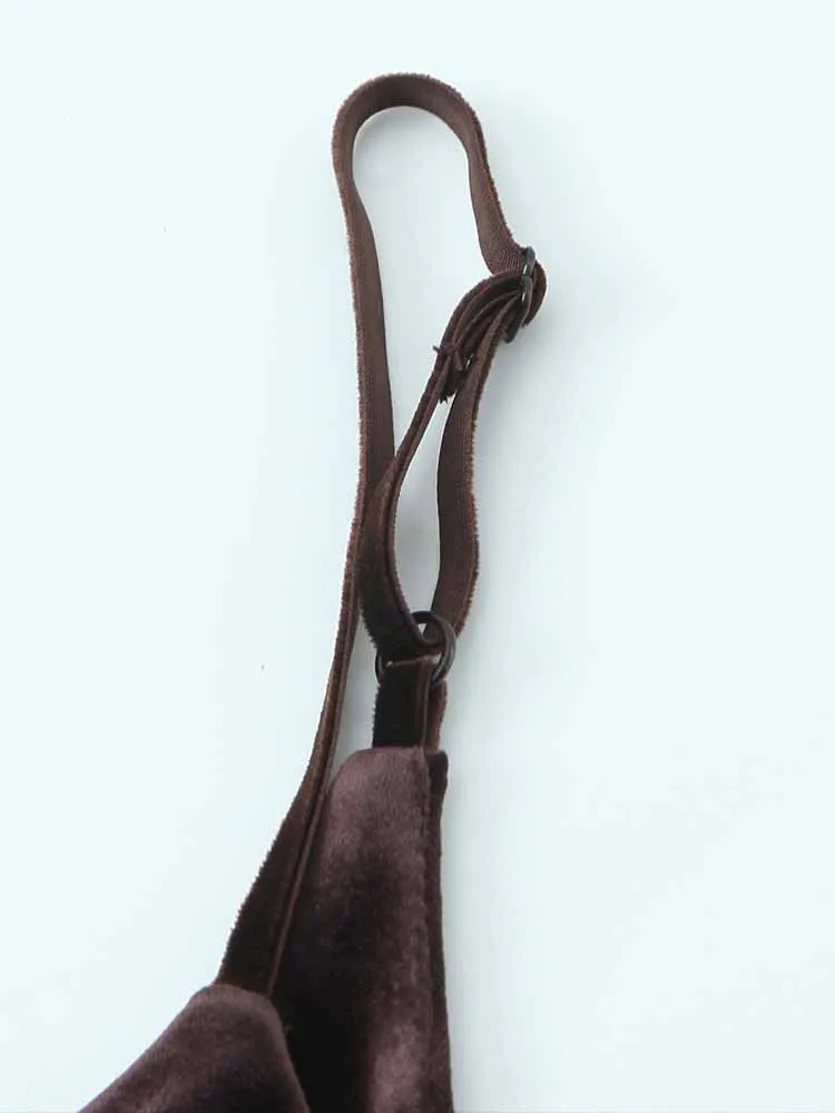 Estilo europeu e americano inverno nova moda roupas femininas elegante fino-ajuste falso veludo longo suspender vestido