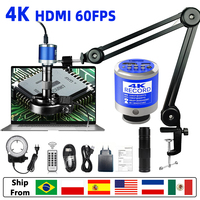 Upgrade Bracket 4K Microscope HDMI Electronic Digital Microscope 48MP 150X C-Mount Digital Camera FULL HD For PCB Soldering Phon