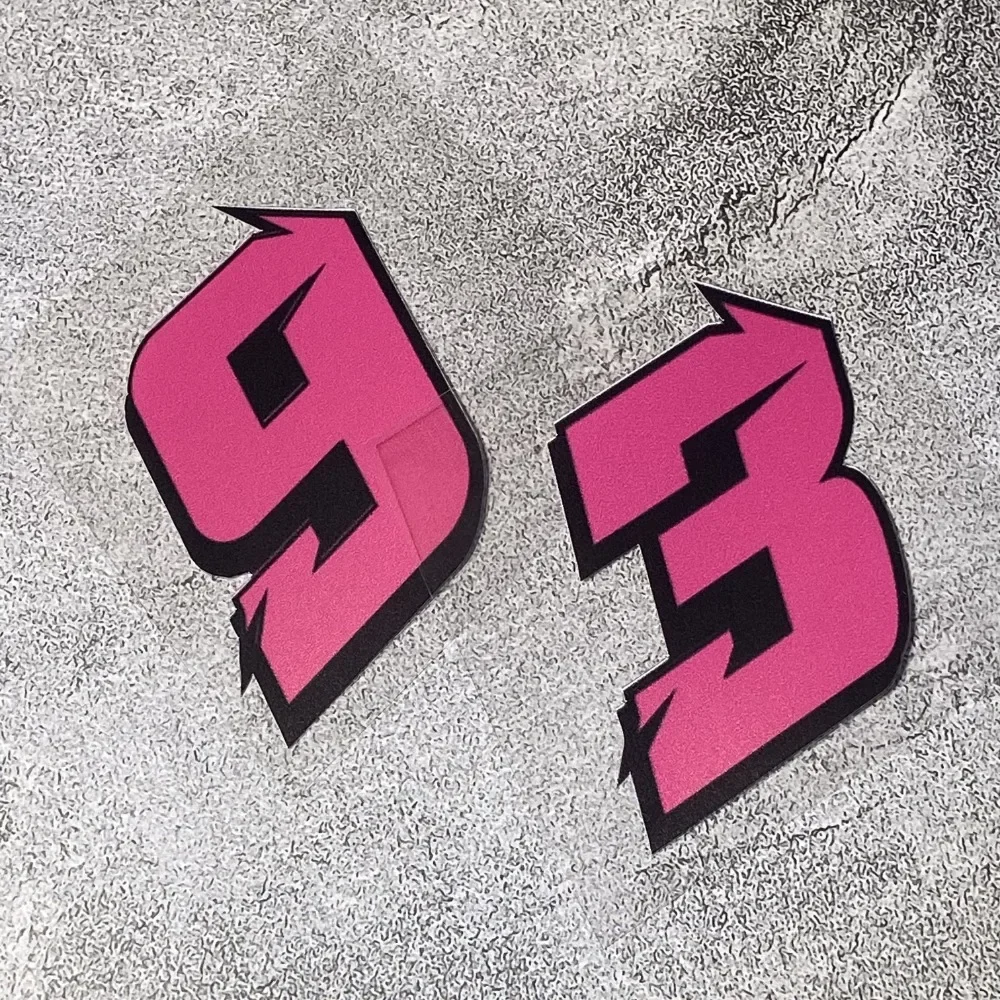 1PC 0123456789 Pink Number Motorcycle Stickers Motorbike Fuel Tank Side Panels Scooter Helmet DIY Moto Fashion Vinyl Decals