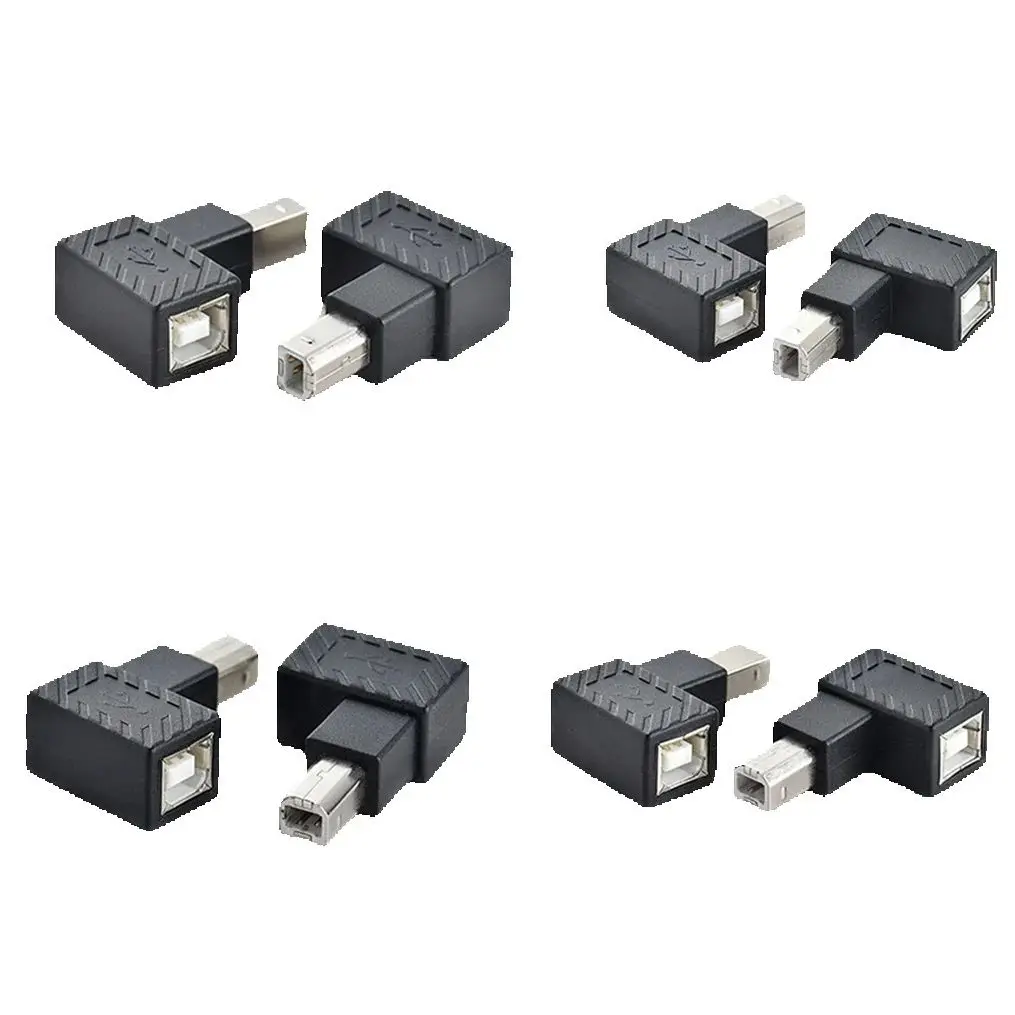 Up Down Left Right Angled 90 Degree USB 2.0 B Type Male to Female Extension Adapter for Printer Scanner Hard Disk case