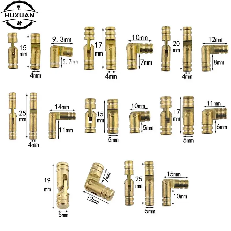 10Pcs ทองแดงบานพับบาร์เรลทรงกระบอกซ่อนตู้ปกปิดที่มองไม่เห็นบานพับทองเหลืองสำหรับฮาร์ดแวร์เฟอร์นิเจอร์ 20*4 มม.