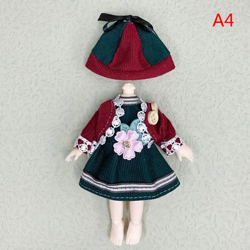 Replacement Outfit 16cm Doll Clothes Suit Plush Patch Sweet Skirt Doll Winter Dressup Skirt 16-17cm DIY Clothing