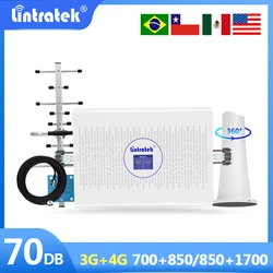 Lintratek 2 Band Cellular Amplifier 850 900 1800 2100 MHz AWS 1700 PCS 1900 LTE 2G 3G 4G Signal Booster AGC Mobile Repeater