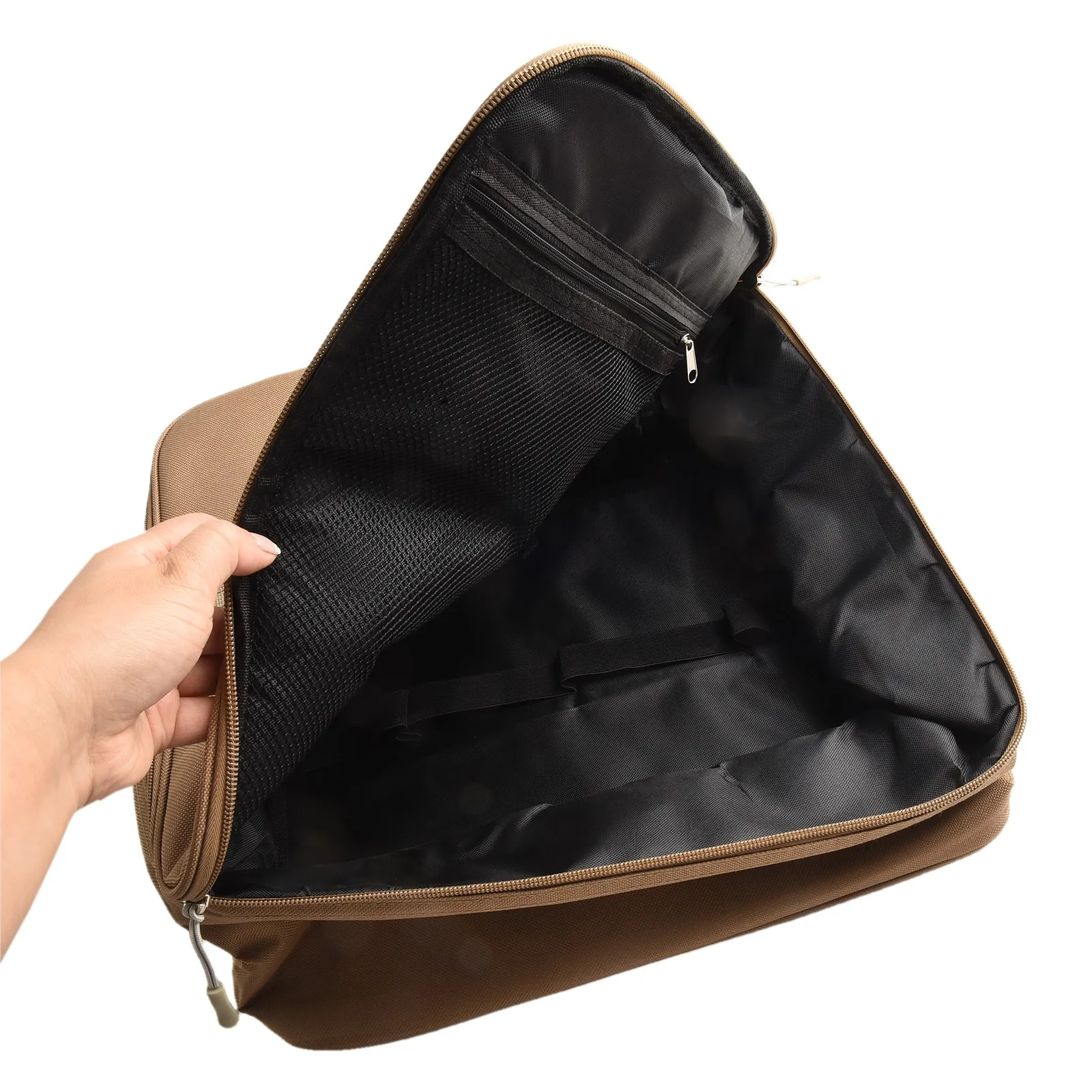 Barbecue Equipment Outdoor Picnic Outdoor Gas Canister Bag Camping Gear Storage Bag Removable Elastic Band Dividers