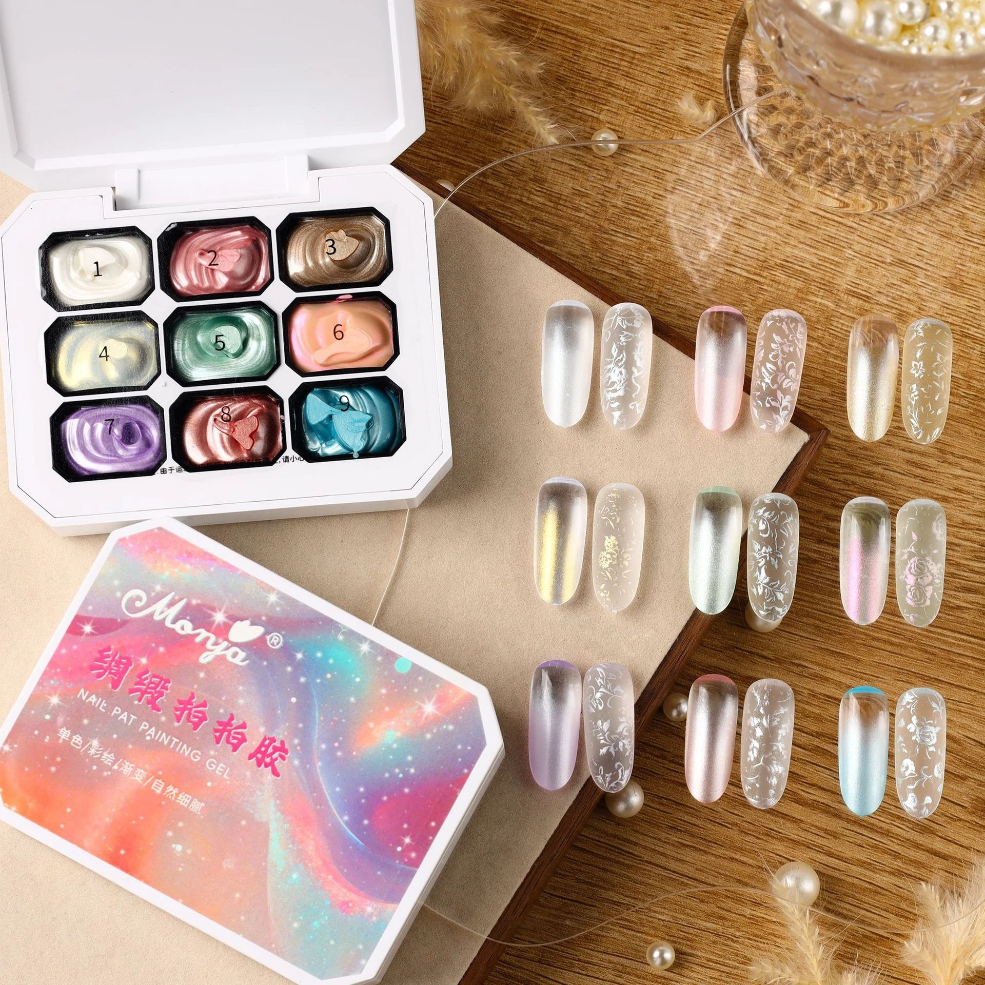 

9Colors Stain Pat Painting Gel Nail Polish Set High Gloss Shiny Long Lasting Soak Off UV LED Gel Varnishes Nail Art Decorations