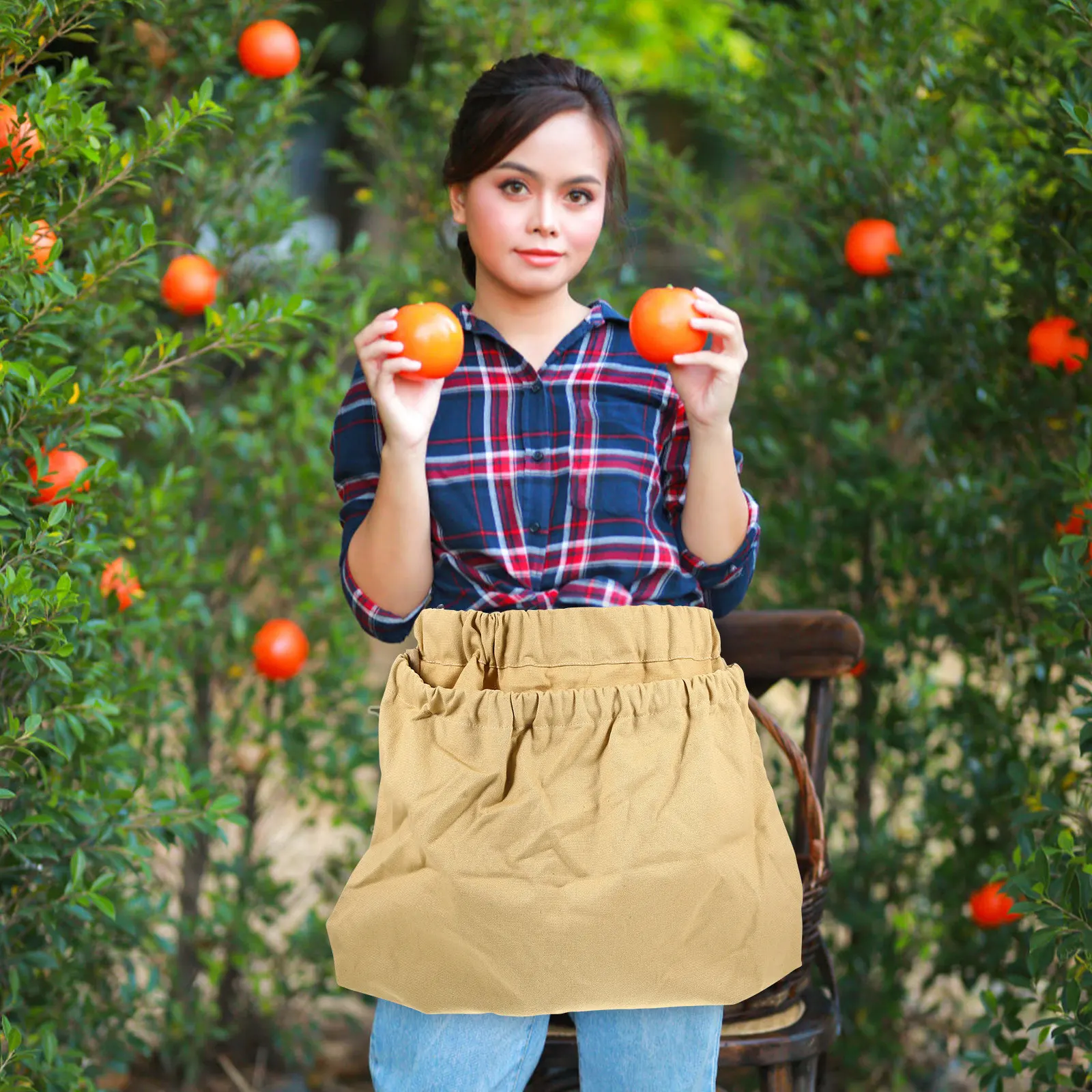 

Large Capacity Nylon Foraging Bag Outdoor Waist Hanging Storage Bag Wild Fruit Collection Multipurpose Camping Tool Pouch