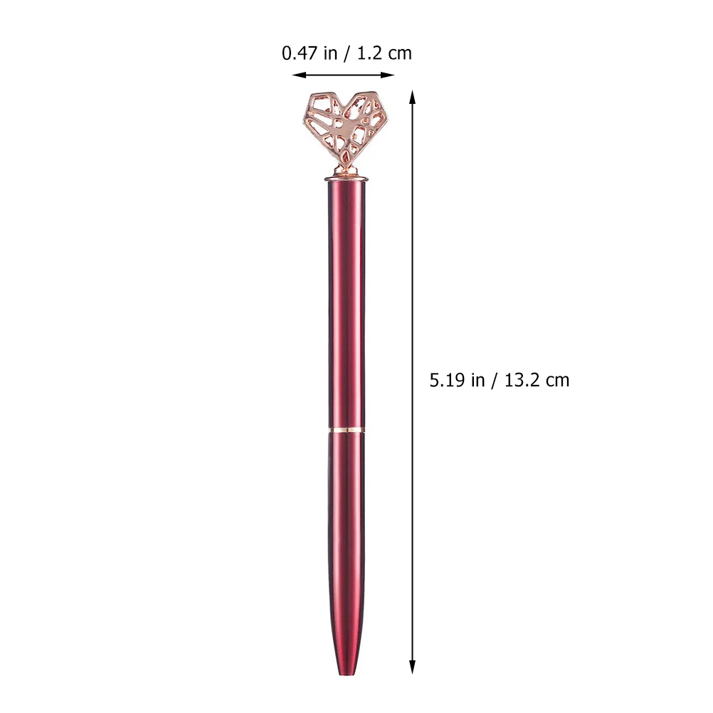 

6 Pcs Heart Shaped Ballpoint Pen Ink for Women Pens Metal Cute Writing Student Office