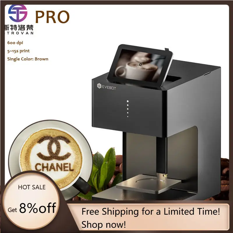 طابعة طعام تجارية أوتوماتيكية STLF JW EVEBOT EB-Pro لصور السيلفي عالية الدقة وفن اللاتيه على القهوة ورغوة الحليب والكعك في 5 #1