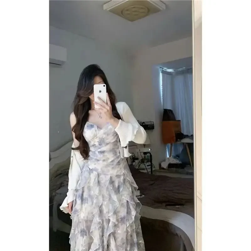 فستان أنيق من Pure Desire بدون أكمام للنساء صيفي برقبة على شكل حرف V وخصر مناسب بنمط حار بدون أكمام