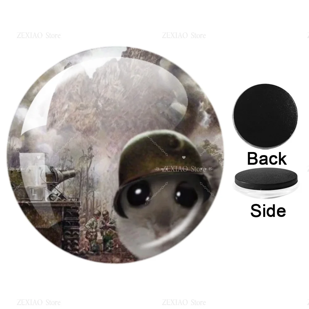 Sad Hamster Meme Refrigerator Stickers Glass Cabochon Cute Fridge Refrigerator Stickers Home Decor Jewelry Creative Gift ﻿