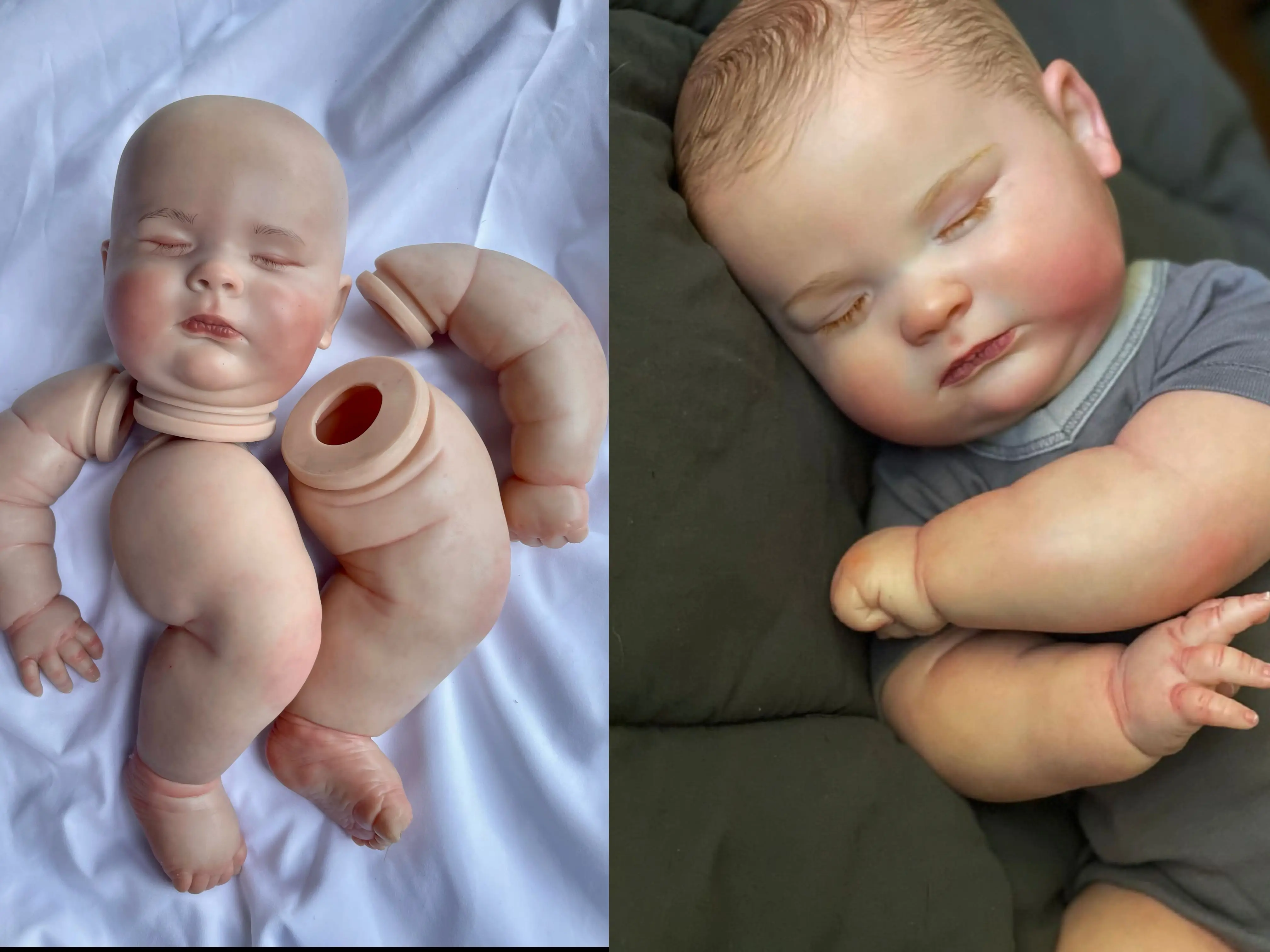 

FBBD 24inch Already Painted Kit Reborn Baby Doll Joseph Sleeping With Veins Lifelike Soft Touch Dolls For Children