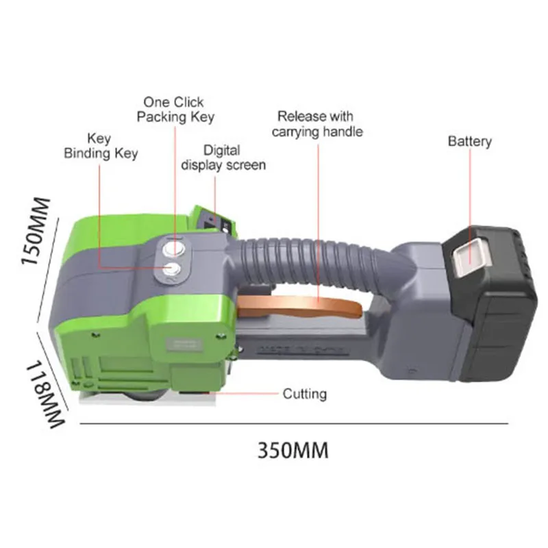 آلة الربط الكهربائية شبه الأوتوماتيكية لحزام PET/PP أداة التعبئة والتغليف المحمولة المكبس الساخن B-16