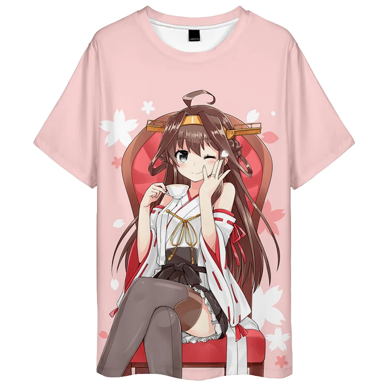 Kantai Collection Game Anime Short Sleeve T-Shirt Casual Sweatshirt Adult COS Full Color Plus Size Fashion Clothes