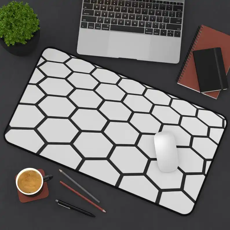 

Modern Honeycomb Geometric Desk Mat, Suitable for Home Office, Minimalist Office Decor Mat, The Perfect Gift for Her and Him.