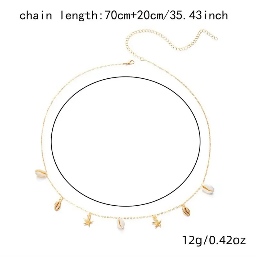 Manik-manik Baru Boho Rantai Pinggang Mutiara Kerang Rantai Perut Perhiasan Sabuk Gaya Bohemian Bintang Laut