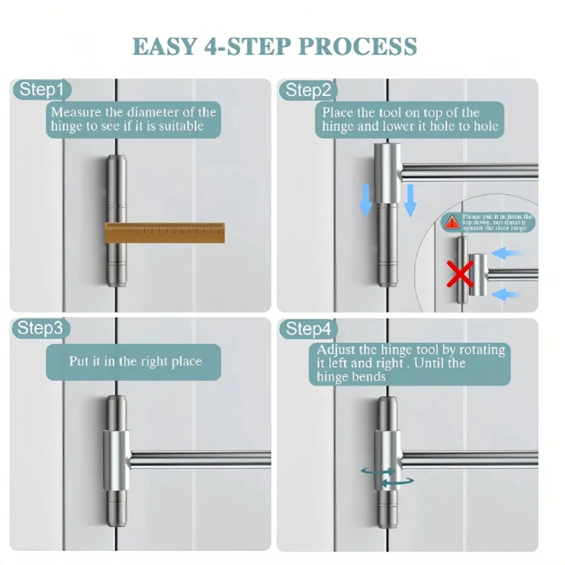 2PCS Door Hinge Adjustment Tool Hinges Gap Adjusting Wrench Double-Ended Door Henge Repair Wrench for 8-25mm Flag Hinges
