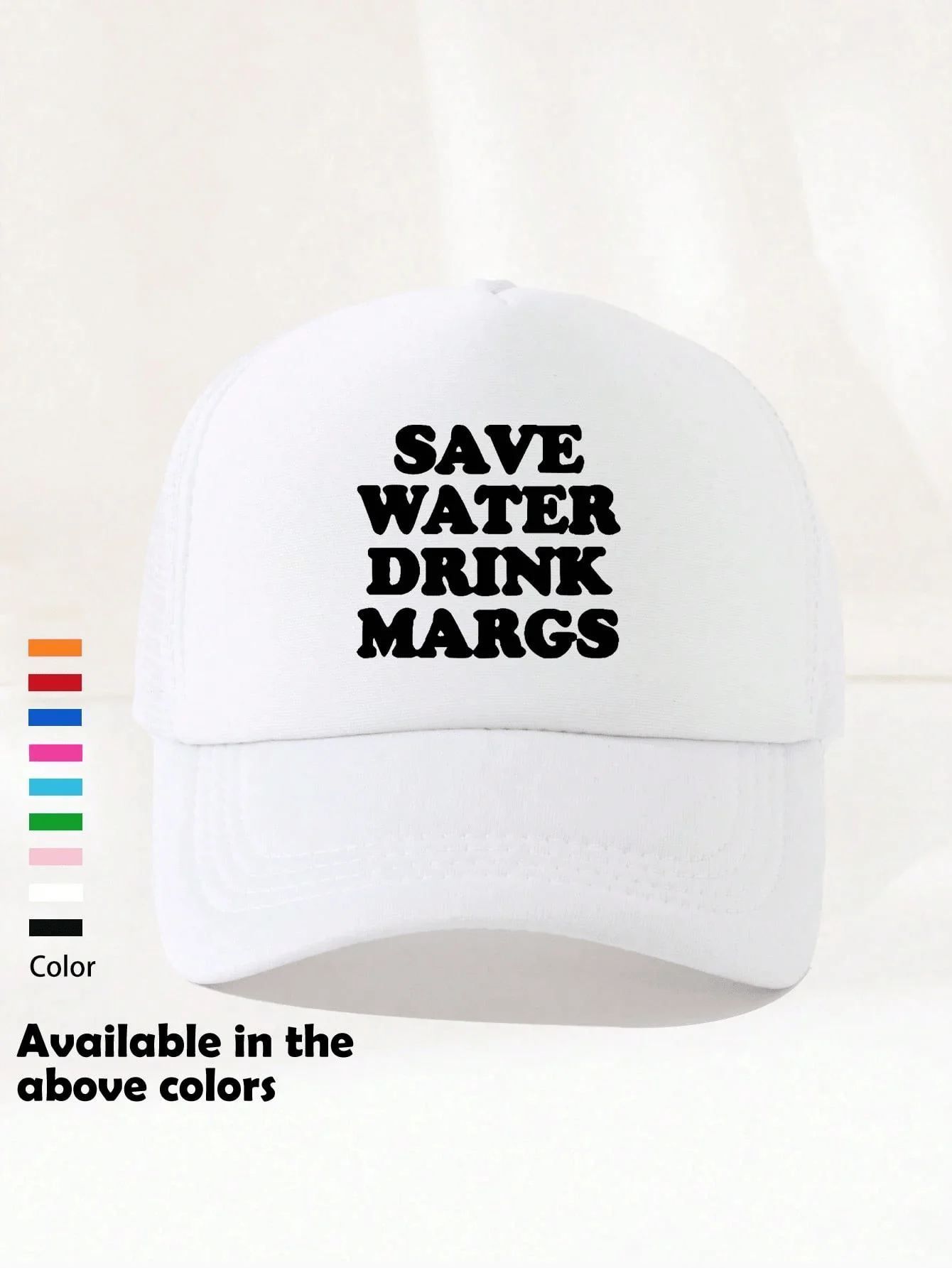 

Unisex Printed Trucker Hat With Save Water Drink Margs Slogan Casual Baseball Cap