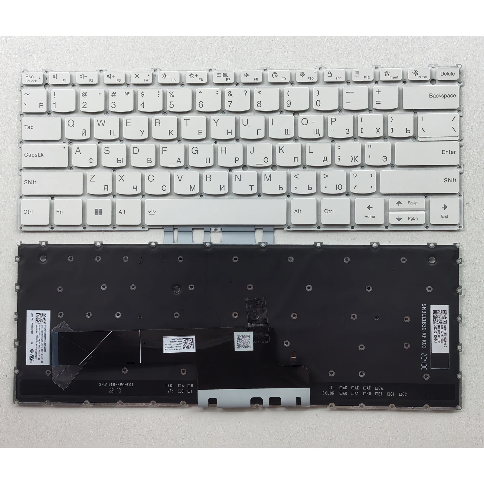 for Lenovo Yoga Slim 7 Carbon 13IAP7/13IRP8 Yoga Air 13s IAP7 RU Backlit White Laptop Keyboard