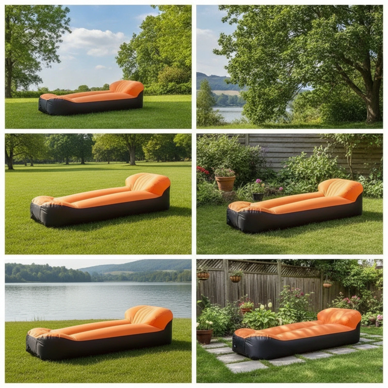 Inflatable Lounger Portable Air Lounger with Carry Bag Air Sofa with Carry Bag Lightweight Inflatable Bed with Pillow Inflate