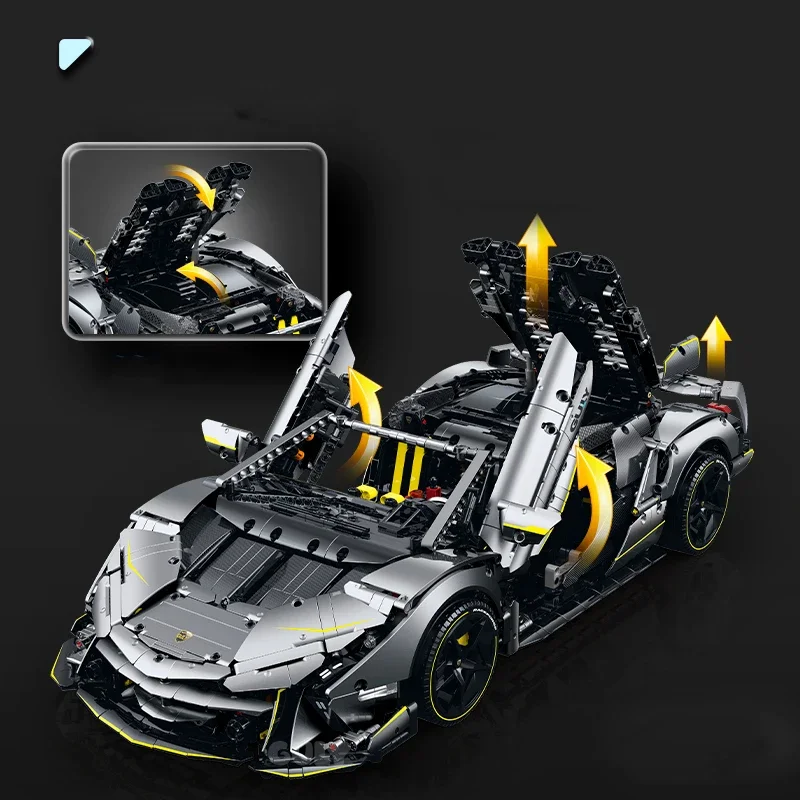 GULY10638 Technology 1:8 Supercar Model Building Block Car 3392PCS Sports Car Puzzle Assembly Toy for Adult Boy Birthday Gift