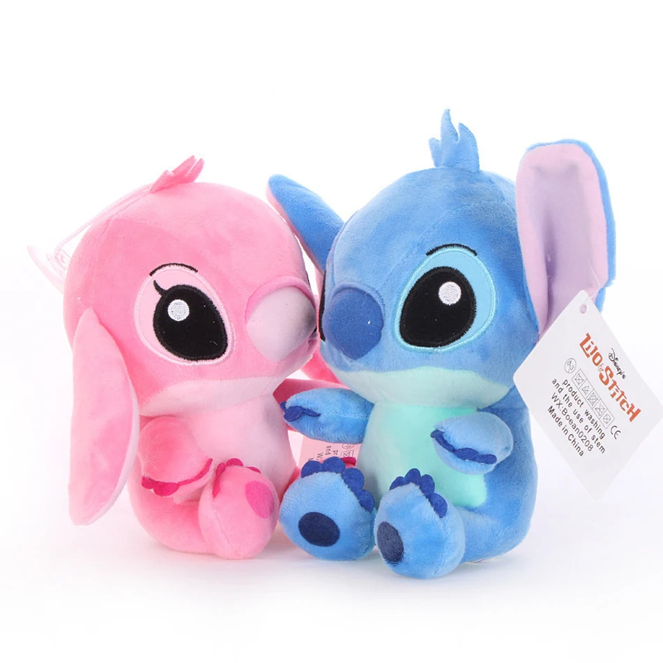 Disney 18cm Oryginalny Pluszowy Stitch z Filmu dla Dzieci, Model z Kreskówki, Figurki Akcji, Wypchane Zabawki, Zawieszka, Prezent