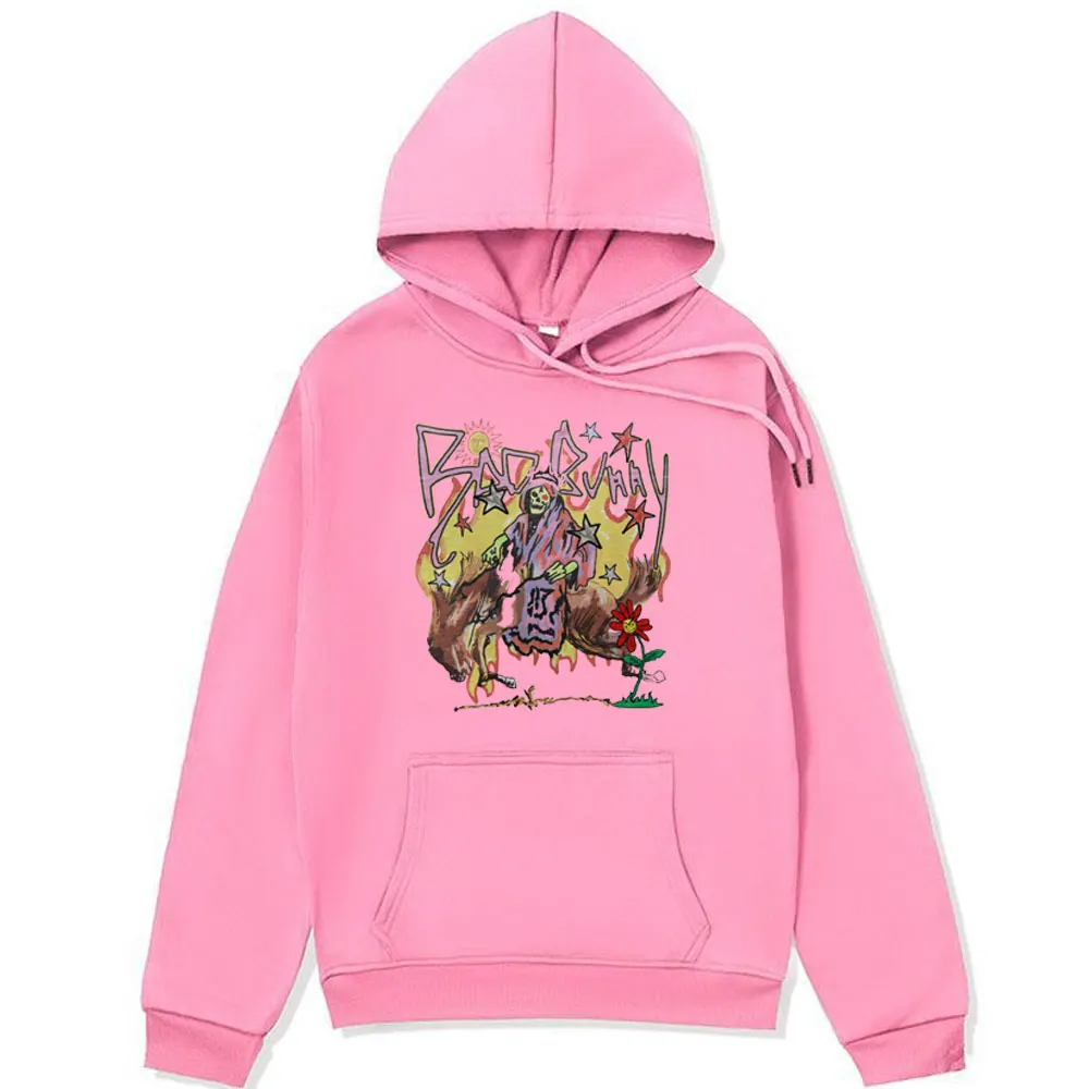 Sudadera con capucha de concierto de rapero Bad Bunny para hombre, jersey de forro polar de gran tamaño, sudadera con gráfico de Nadie Sabe Loque Va A Pasar Manana, Invierno