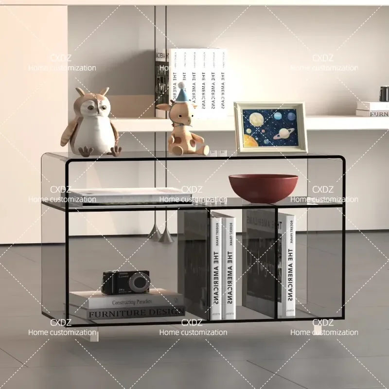 New Acrylic Bookshelf Minimalist Sofa Side Cabinet Bay Window Shelf Wall Mounted Creative Small Coffee Table