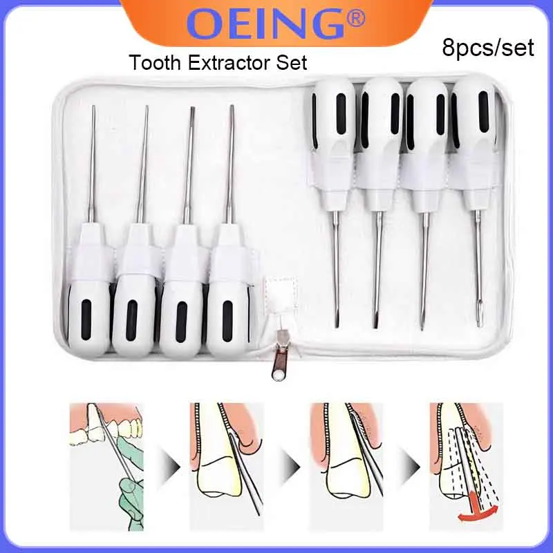 

8Pcs Dental Luxating Lift Elevators Set Dentistry Surgical Screwdriver Dentist Surgical Instrument Plastic Handle