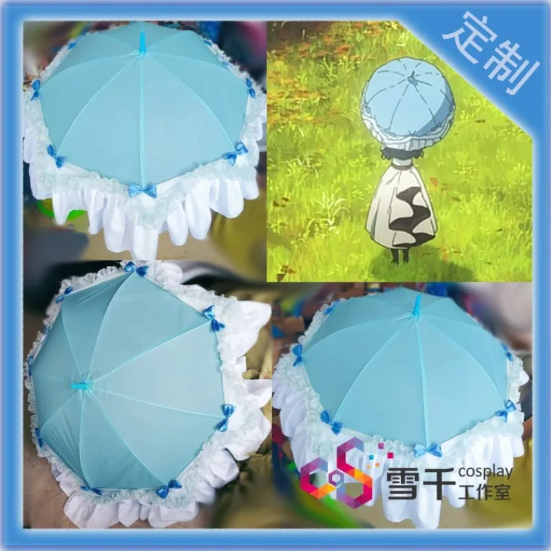 Hot Anime Violet Evergarden Violet Umbrella Cosplay Replica  Props Halloween Christmas Carnival Custom Hand Made Accessory