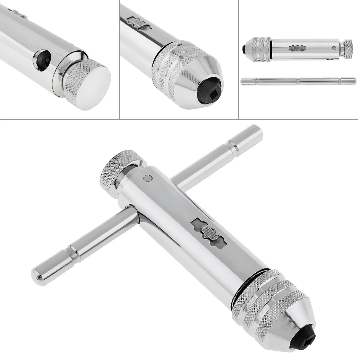 Ключ с храповым механизмом, многофункциональный регулируемый, левая и правая кнопки, с ручной резьбой