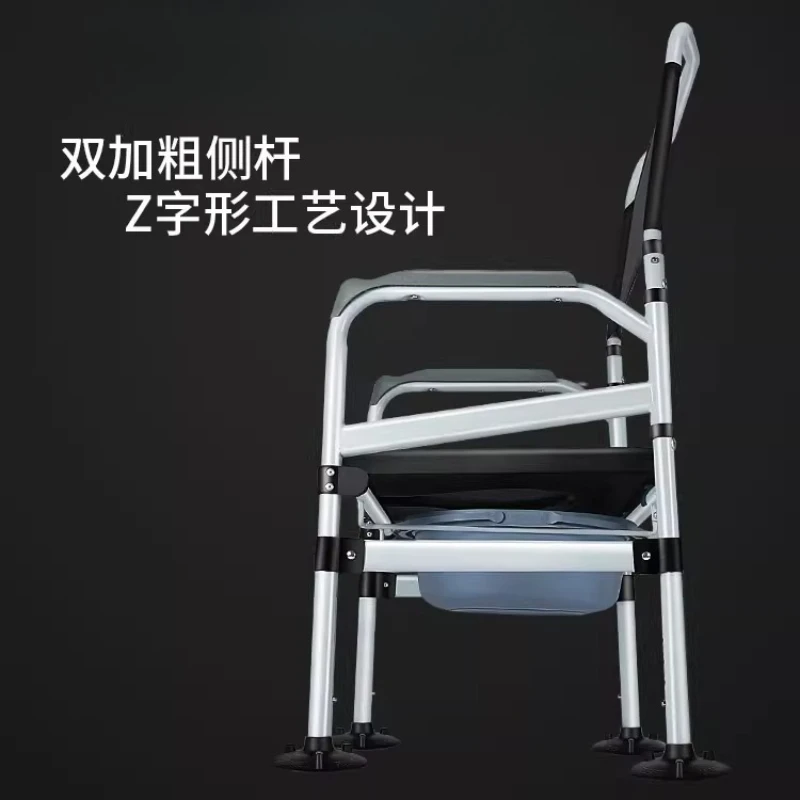 كبار السن المرحاض المحمول المنزلية قوي البراز كرسي المعاقين كرسي قابل للطي #2