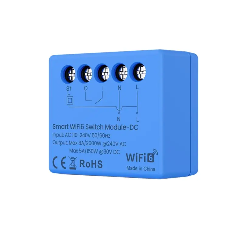 

Stylish-Smart Home DIY Wifi 6 Smart Switch With Dry Contact Relay Function Control DC/AC Neutral/Live Breaker Relay